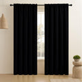 CUCRAF Black Blackout Curtains 108 inch Length 2 Panels Set, Rod Pocket Room Darkening Drapes for Bedroom Living Room, Insulated