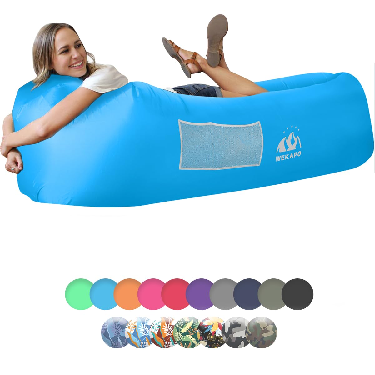 WEKAPO Inflatable Lounger Air Sofa Hammock-Portable,Water Proof& Anti-Air Leaking Design-Ideal Couch for Backyard Lakeside Beach