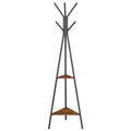 VASAGLE Coat Rack Freestanding, Coat Hanger Stand, Hall Tree with 2 Shelves, for Clothes, Hat, Bag, Industrial Style, Rustic Bro