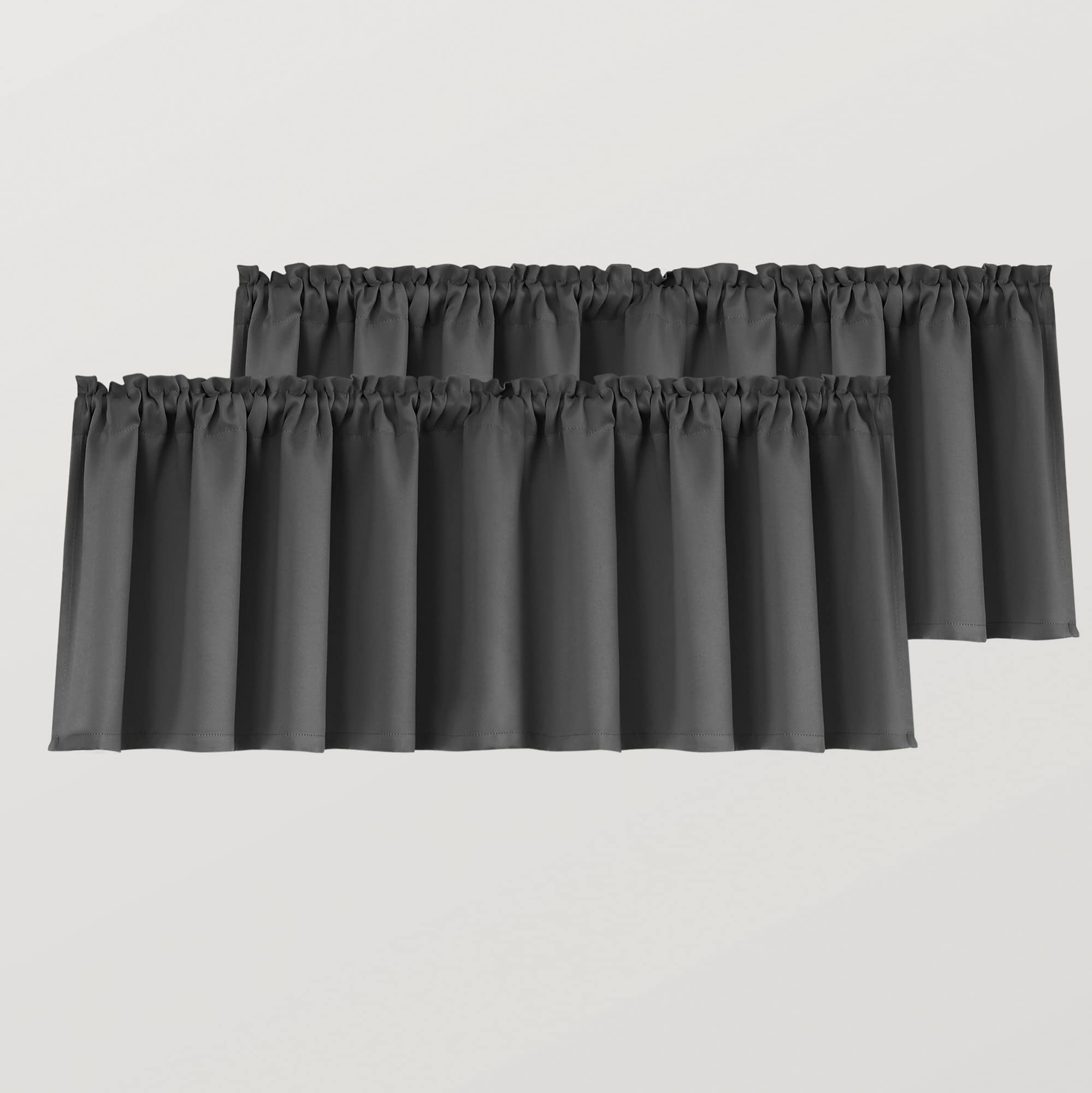 Mrs.Naturall Door Curtains for Door Window,Small Blackout Valance Curtains,Dark Grey,36 x 16 Inch Length