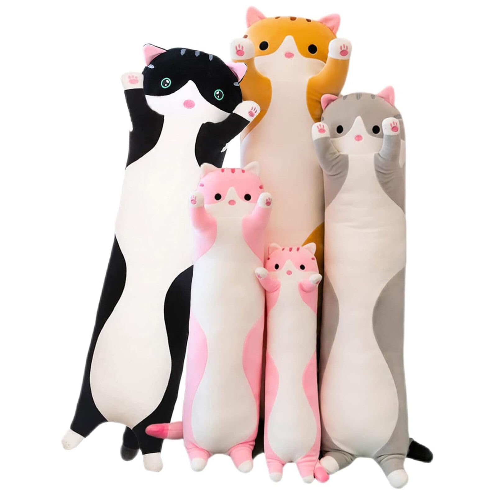 Long Cat Plush Pillow Soft Cat Hugging Pillow Stuffed Animal Pillow Cute Kitty Throw Pillow Gift for Boys Girls(150cm/59.05inch,