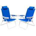 SUNNYFEEL 17 Tall Oversized Beach Chairs 2 Pack for Adults Heavy Duty 500 LBS, 5 Position, Portable High Folding Camping Chair w