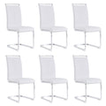 AZmac Modern Leather Dining Chairs Set of 6,Armless Kitchen Chairs,Dining Room Chairs with Upholstered Padded Seat and Sturdy Ch
