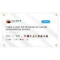 Wassupup 3x5 Feet Rapper KWest I Need A Room Full of Mirrors So I can Be Surrounded by Winners Flag, Vivid color & Fade Proof - 