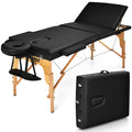Giantex 84inch Folding Massage Table Lash Bed, Portable 3 Sections Spa Salon Tattoo Bed with Face Cradle Armrests Wooden Legs, P