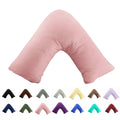 TAOSON 100% Cotton 300 Thread Count Soild Envelope Style V Shaped/Tri/Boomerang Standard Pillow Case Cushion Cover Only Cover No