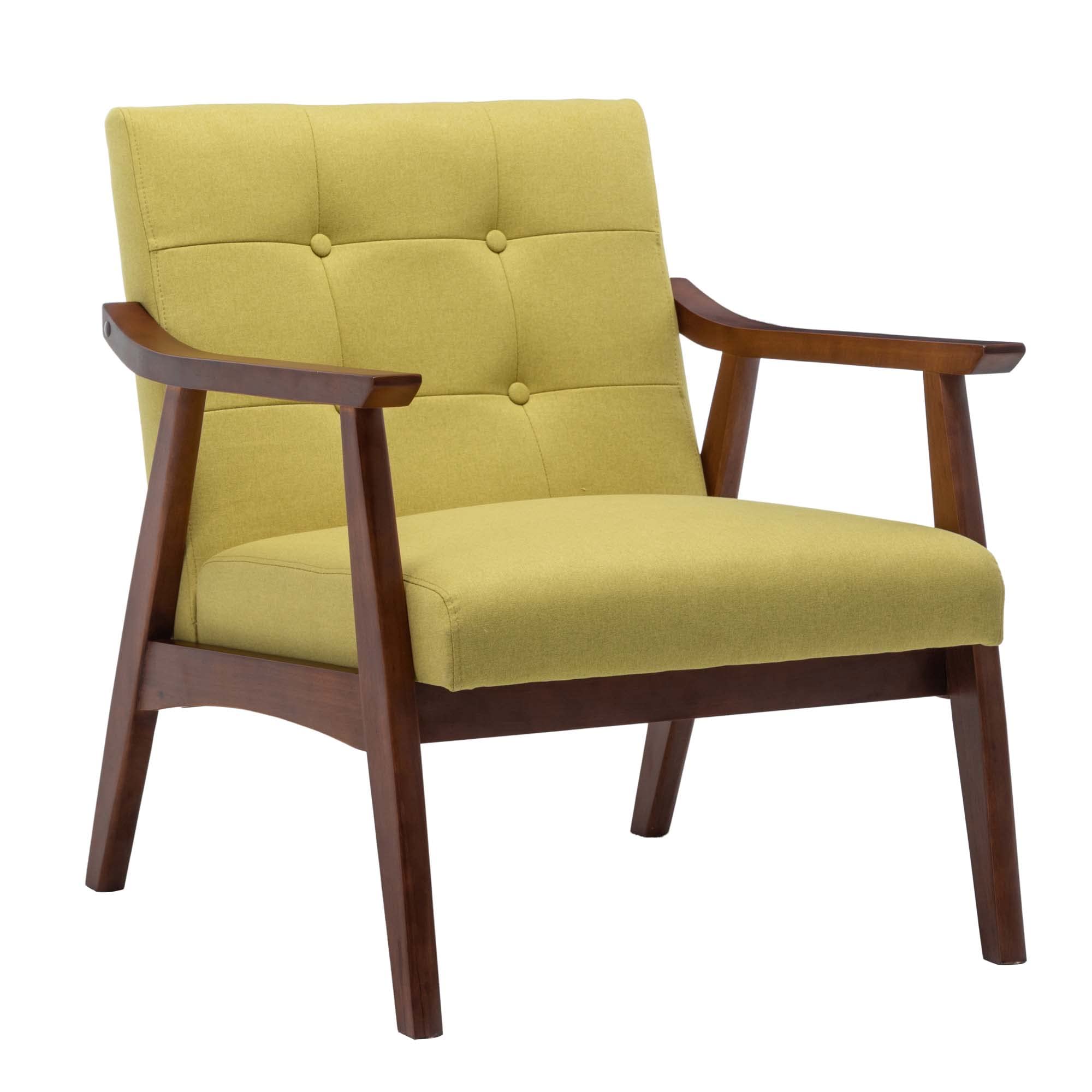 Convenience Concepts Take a Seat Chairs, Bumblebee Yellow Fabric/Espresso