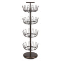 Household Essentials 2139-1 Metal Four-Tier Adjustable Revolving Shoe Rack | Holds up to 24 Pairs of Shoes | Antique Bronze Fini