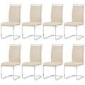 AZmac Modern Leather Dining Chairs Set of 8,Armless Kitchen Chairs,Dining Room Chairs with Upholstered Padded Seat and Sturdy Ch