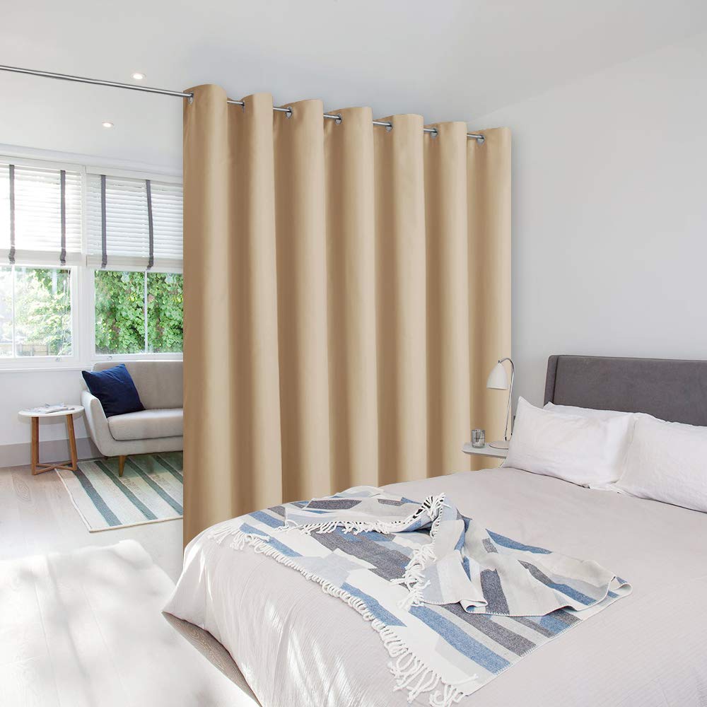 NICETOWN Wall to Wall Room Dividers Curtain for Patio Sliding Door, Insulated Blackout Blind, Extra Wide Curtain for Studio/Vill
