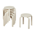 ECR4Kids Bentwood Stackable Stools, Classroom Furniture, White Wash, 6-Piece