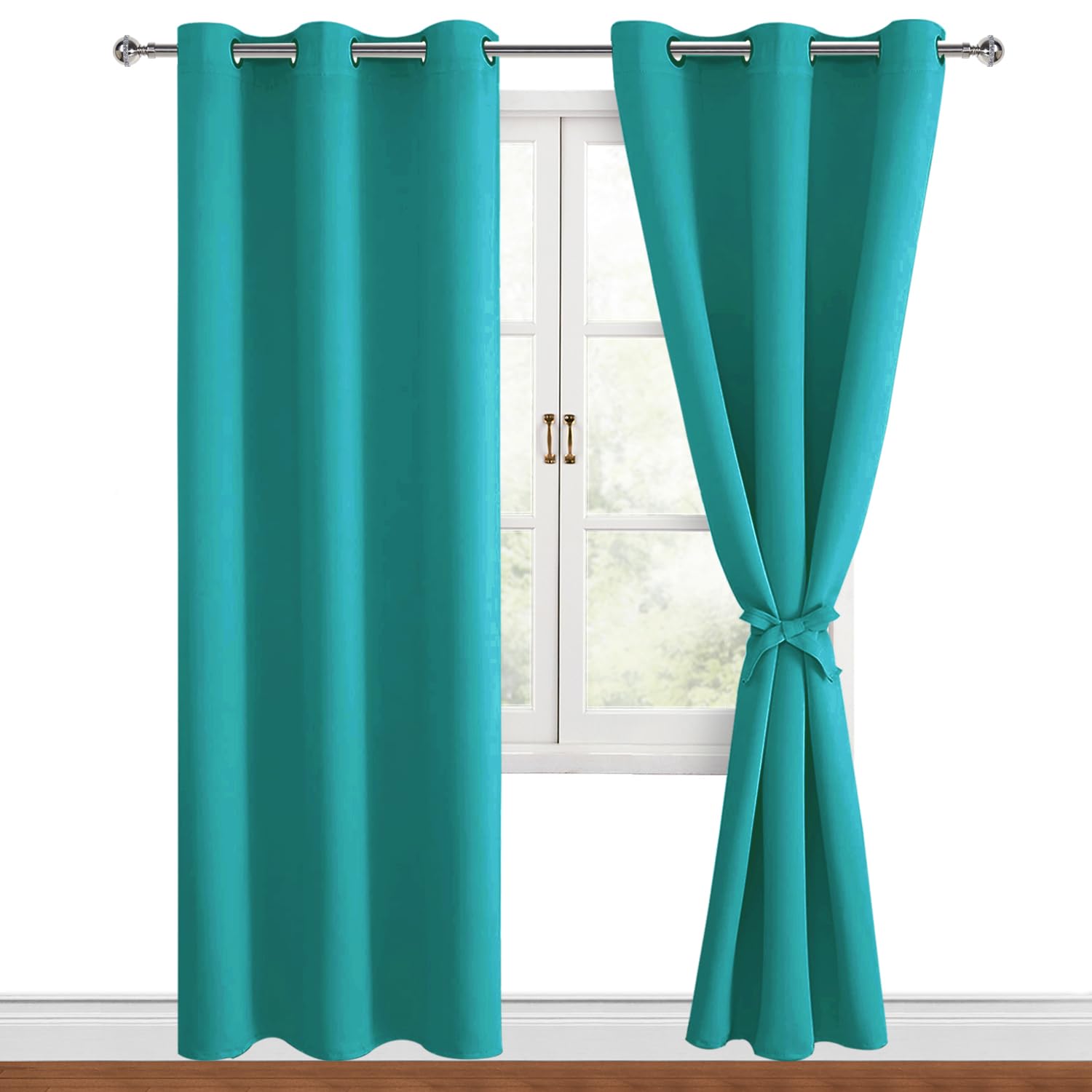 Hiasan Blackout Curtains for Bedroom, 42 x 84 Inches Long - Thermal Insulated & Energy Saving Window Curtains for Living Room, 2