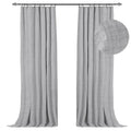 100% Blackout Shield Full Blackout Curtains for Bedroom 84 inch Length 2 Panels Set, Clip Rings/Rod Pocket Faux Linen Black Out 