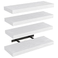 Fixwal 15.8in Floating Shelves, Rustic Wood Finish Wall Shelves Set of 4, Shelves for Wall Decor, with Invisible Brackets for Ba