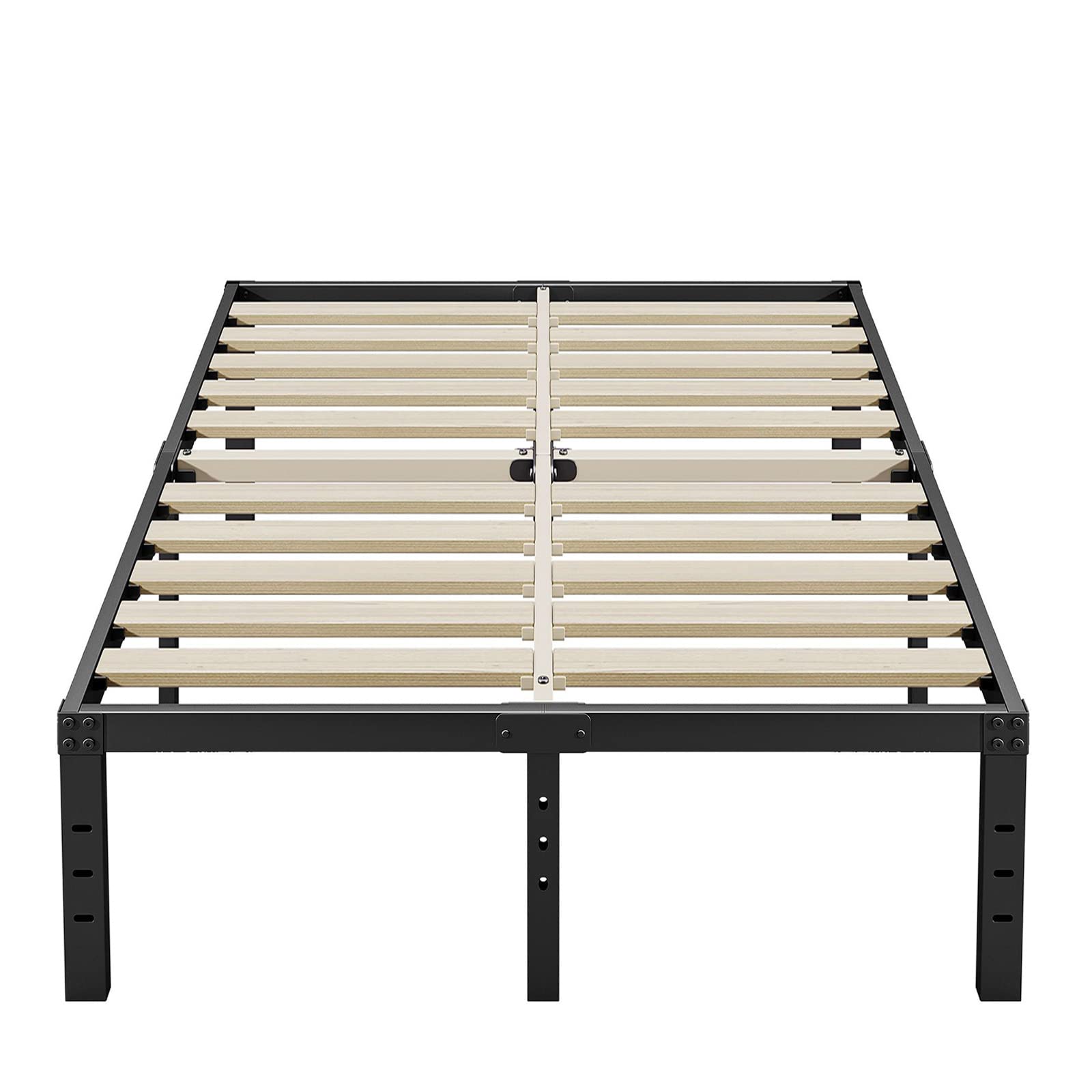 ZIYOO Full Size Bed Frame, 18 Inches Tall, 3 Inches Wide Wood Slats with 3500 Pounds Support for Foam Mattress, No Box Spring Ne