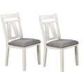 Benjara Lexi 24 Inch Classic Dining Side Chair, Padded Seat, Set of 2, Gray and White