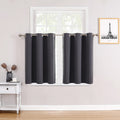 ChrisDowa Small Window Curtains for Kitchen and Bedroom - Grommet Short Thermal Insulated Room Darkening Curtains (2 Panels, Dar