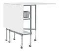 Sew Ready Hobby and Cutting Table - 58.75 W x 36.5 D White Arts and Crafts Table with 2 Mesh Storage Drawers, Silver/White