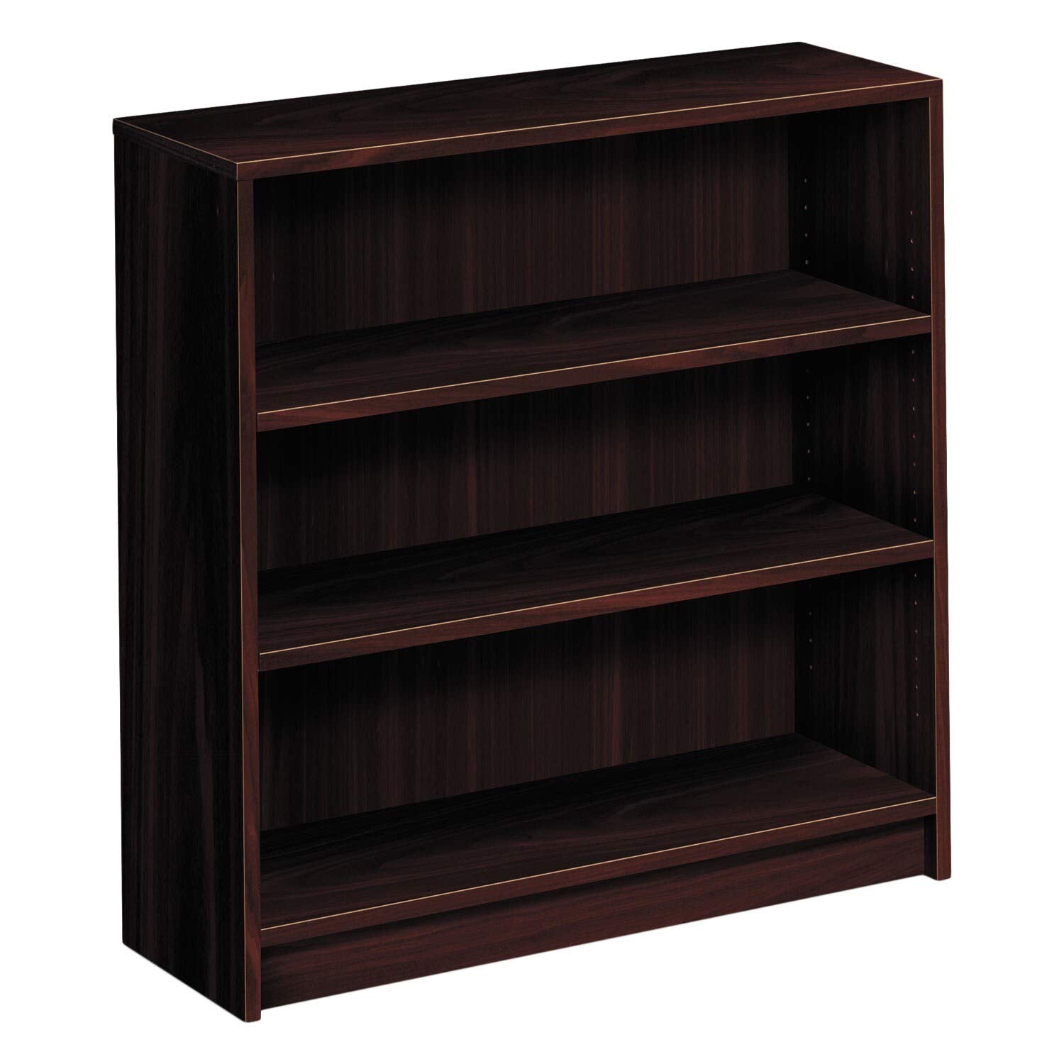 Hon 1870 Series Bookcase, 3 Shelves, 36 W by 11-1/2 D by 36-1/8 H, Mahogany