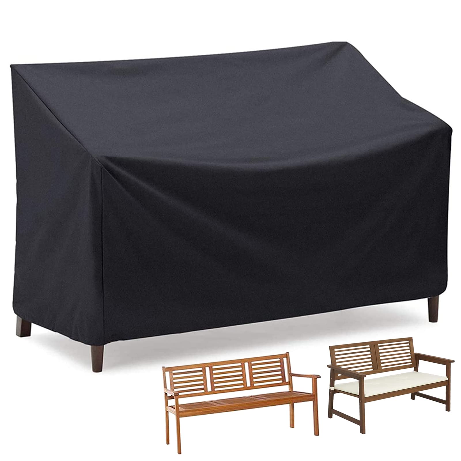 Kingling Outdoor Bench Cover Waterproof for 64 Inch Patio Acacia Wood Bench & 3 Seat Park Loveseat, Sofa, Glider Heavy Duty Pati