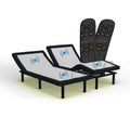Blissful Nights e4 Cal King Split Adjustable Bed Base Frame with Wireless Remote, Massage Motors, Anti-Snore, Zero Gravity, Dual