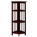 Casual Home Mission 4-Shelf Folding Solid Wood Corner Bookcase, Truffle Brown (New)