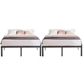 VECELO 14 Inch Metal Queen Size Bed Frame,Black Basic Steel Slats Platform, Easy Assembly Heavy Duty Noise Free/No Box Spring Ne