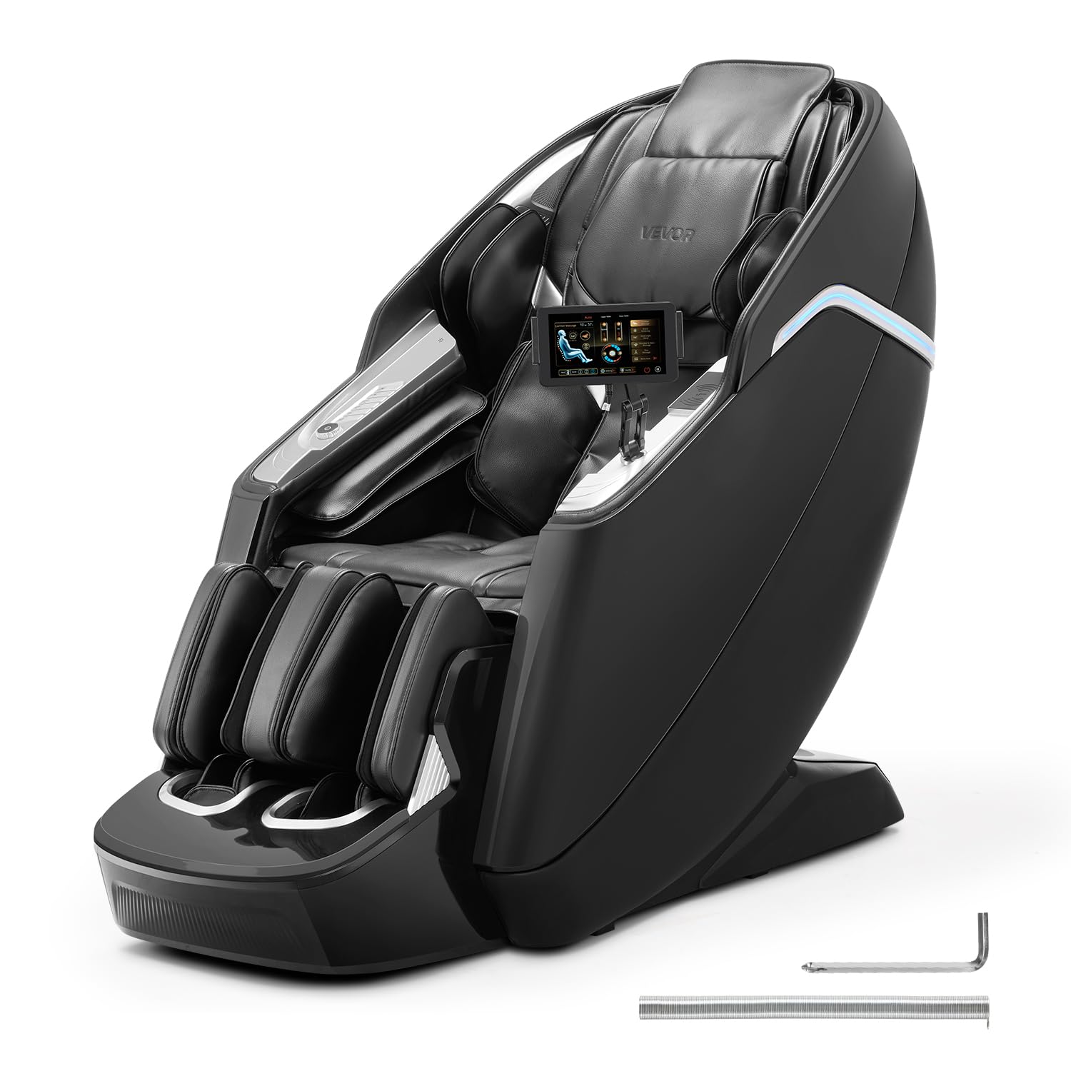 VEVOR 4D+3D Full Body Massage Chair - SL Track, AI Voice Control, Electric Extendable Footrest, Yoga Stretch, TFT Touchscreen, H