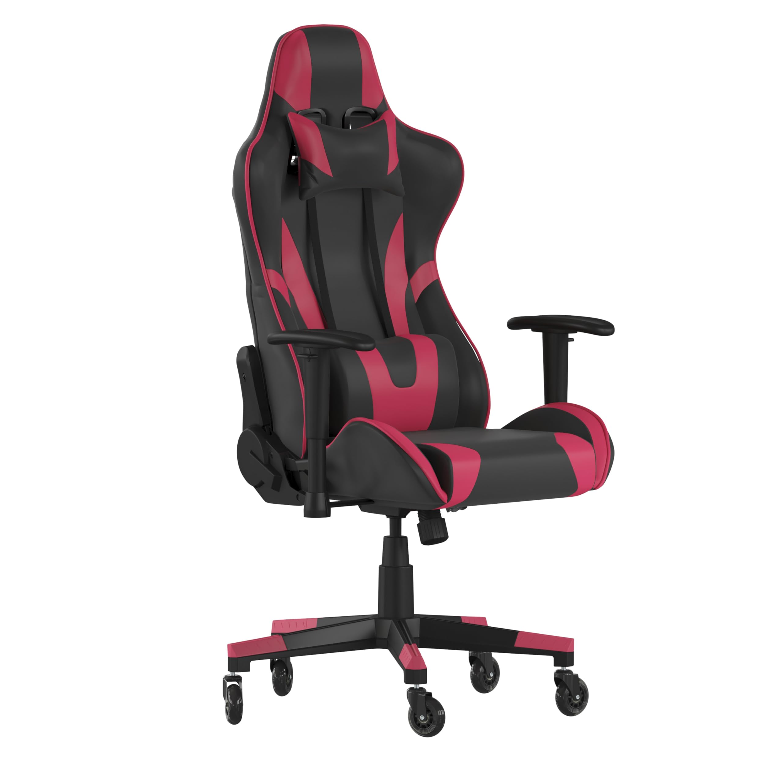 Flash Furniture X20 Gaming Chair Racing Office Computer PC Adjustable Chair - Red LeatherSoft Upholstery - Reclining Back - Roll