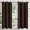YoungsTex Short Brown Curtains 45 Inches Length for Window - Thermal Insulated with Grommet Room Darkening Blackout Drapes for B