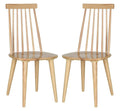 Safavieh American Homes Collection Burris Country Farmhouse Natural Spindle Side Chair, Wood (Set of 2)