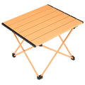 Tesouro Portable Camping Table,Folding Side Table Aluminum Top for Outdoor Cooking, Hiking, Travel, Picnic (Apricot-Medium)