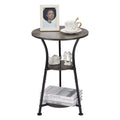 Dulcii Small Round End Table for Narrow and Small Space, 3-Tier Round Accent Couch Beside Table, Modern Side Table Corner Sofa T