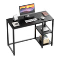 SINPAID Computer Desk 47 inches with 2-Tier Shelves Sturdy Home Office Desk with Large Storage Space Modern Gaming Desk Study Wr