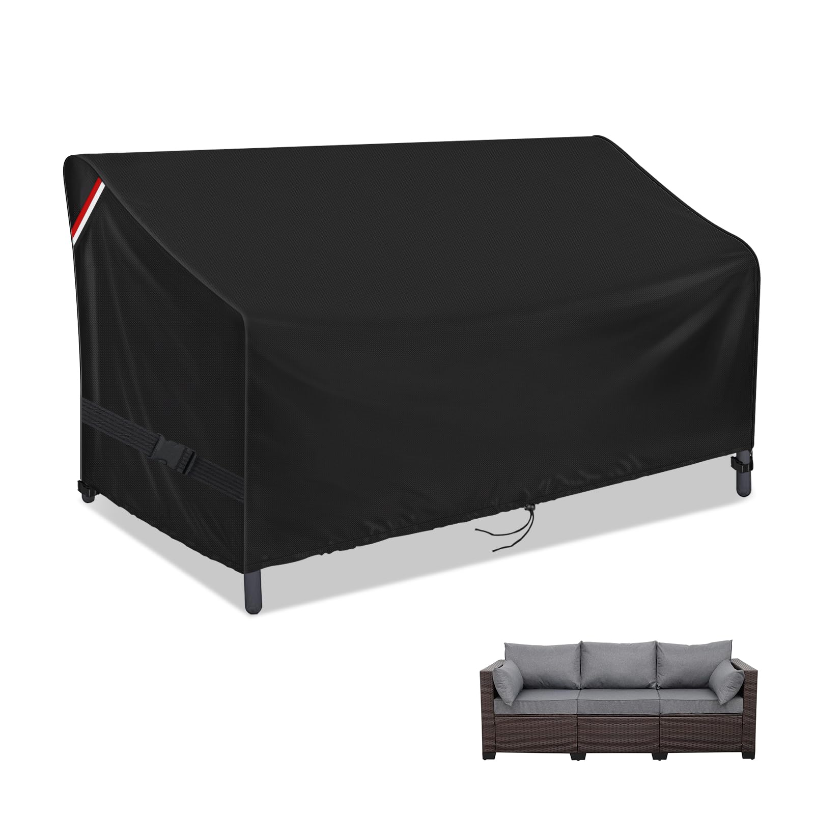 Loenel Outdoor Sofa Cover, 80 Inch Waterproof 3-Seater Bench Covers for Patio Loveseat, Couch, Glider, Heavy Duty Outside Furnit