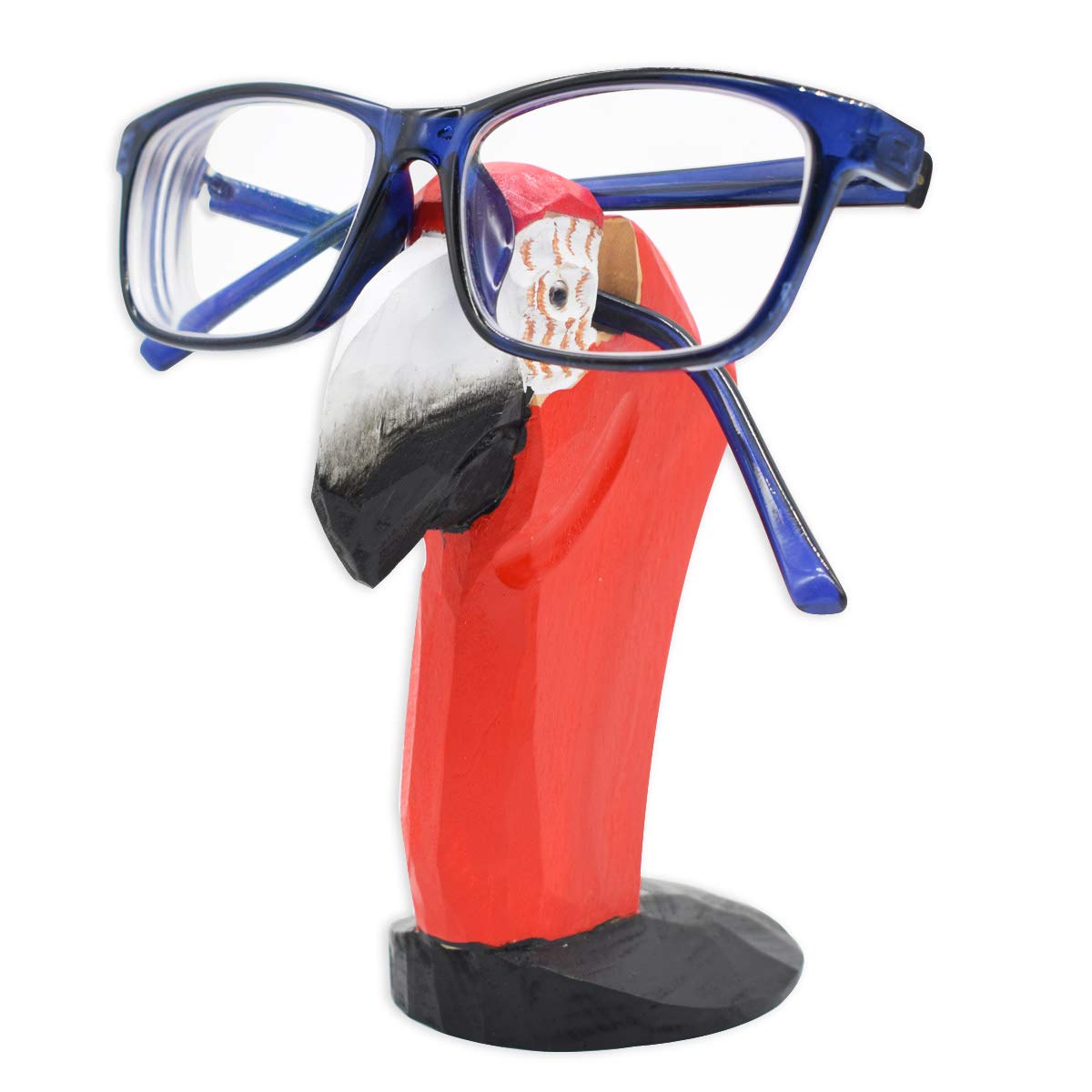 VIPbuy Handmade Wood Carving Eyeglasses Spectacle Holder Stand Sunglasses Display Rack Home Office Desk D  cor Gift (Parrot)