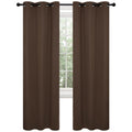 Deconovo Blackout Curtains for Bedroom, Thermal Insulated Room Darkening Window Drapes, Energy Efficient Grommet Curtains,Brown,