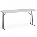 Flash Furniture Kathryn 5 Rectangular Plastic Folding Table, Long Plastic Foldable Table for Indoor/Outdoor Events, White