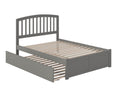 AFI, Richmond Full Platform Bed with Footboard & Full Trundle, Grey