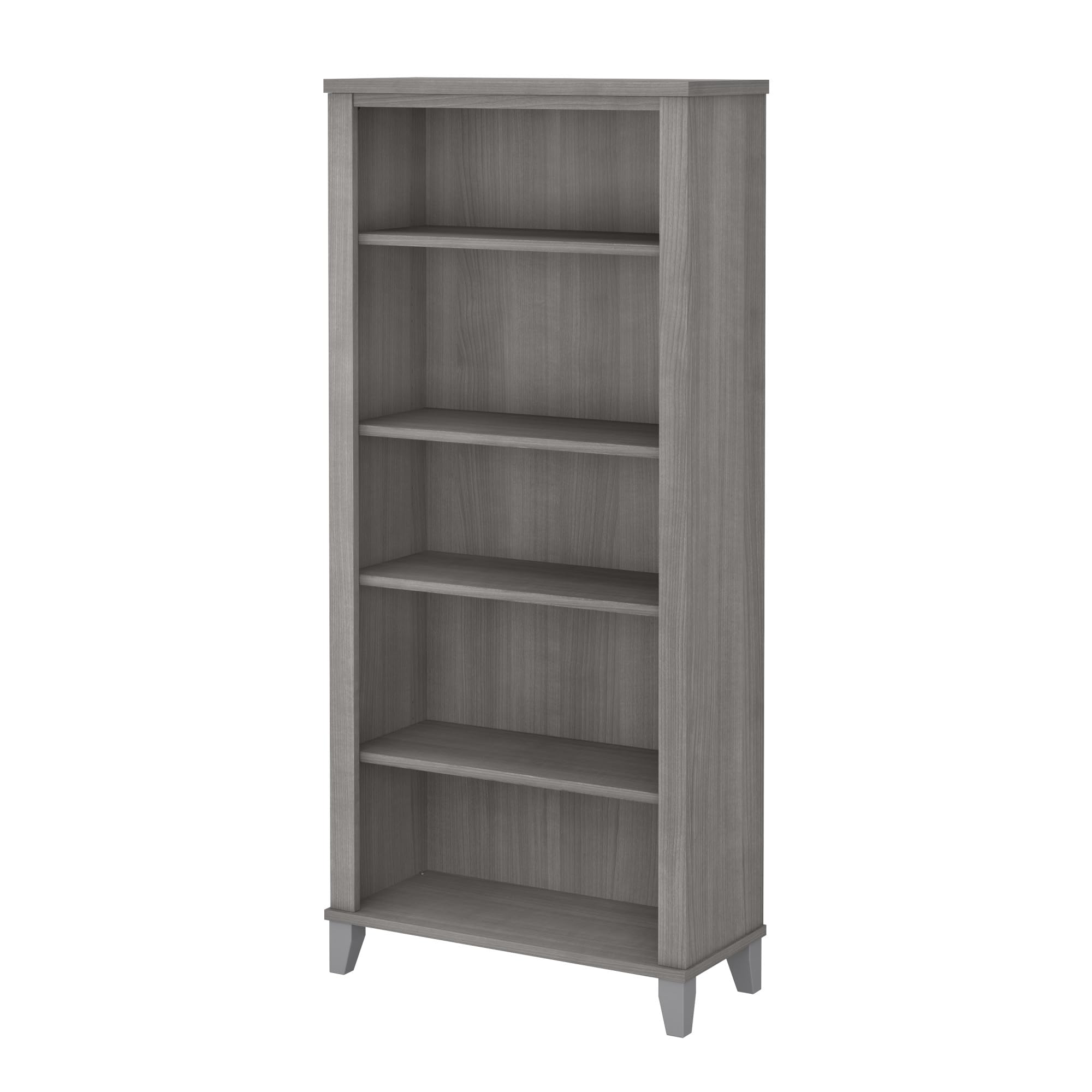 Bush Furniture Somerset 5 Shelf Bookcase in Platinum Gray, Tall Bookshelf, Large Book Shelf for Living Room, Home Office, or Ent
