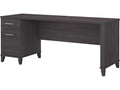 Bush Furniture Somerset Computer Desk with Drawers Office Desk for Home Workspace in Storm Gray 72W Large Desk