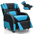 Giantex Kids Recliner, Gaming Recliner Chair with Footrest, Headrest & Lumbar Support, Ergonomic Leather Lounge Chair Toddler Fu