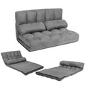 KOMFOTT Adjustable Floor Sofa Bed, Foldable Lazy Sofa Sleeper with 6 Position Backrest & 2 Pillows, Convertible Futon Couch with