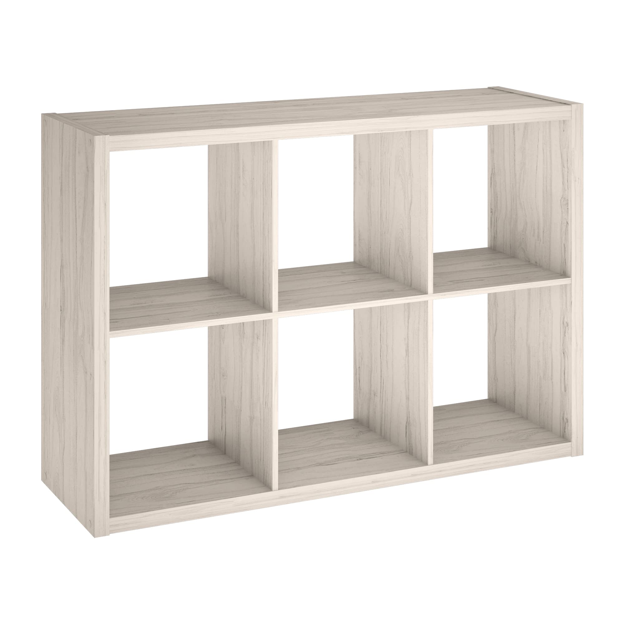 ClosetMaid 4569 Decorative Open Back 6-Cube Storage Organizer, Bleached Walnut