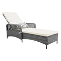 Tangkula Outdoor Chaise Lounge, Patio PE Recliner with 6-Level Backrest, Soft Seat Cushion & Waist Pillow, Heavy-Duty Metal Fram