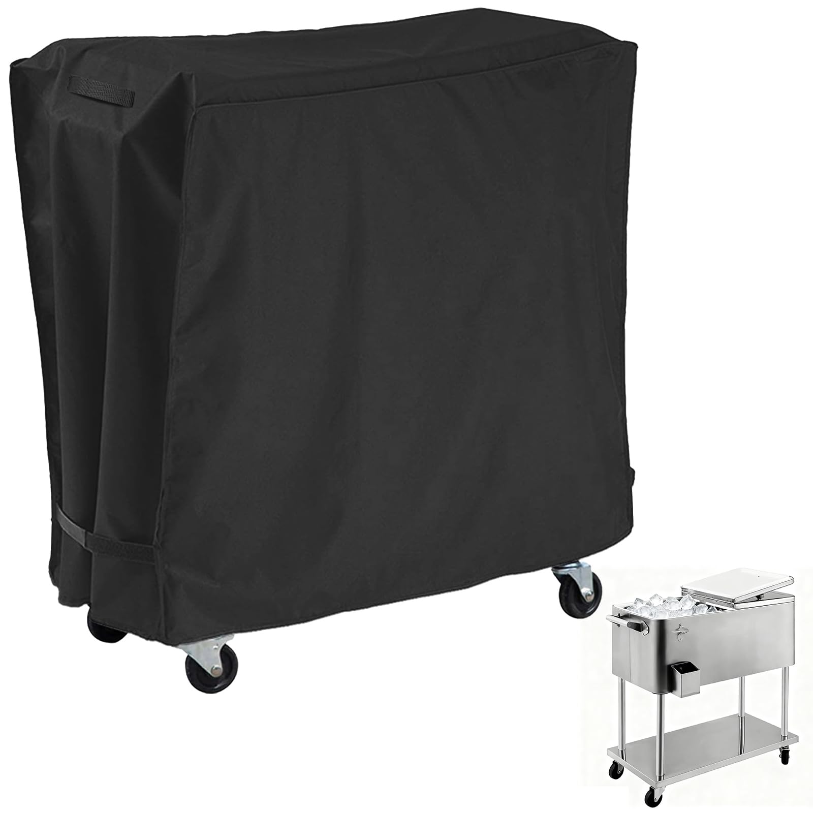 AKEfit Patio Cooler Cart Cover,Waterproof Ice Chest Cart Cover Fits 65-80 Quart Patio Party Ice Chest Rolling Cooler,43L x 22