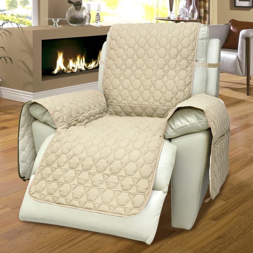 RBSC Home 23 Inch Recliner Cover - 100% Waterproof Slipcovers Anti-slip Small Recliner Slipcovers for Pets,Baby, Dogs,Cats and K