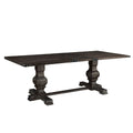 Benjara Tyler 88 Inch Classic Rectangular Dining Table, Rubberwood, Gray