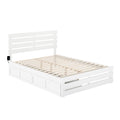AFI Oxford Bed with Footboard and USB Turbo Charger with 2 Extra Long Drawers, Queen, White