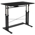 Flash Furniture Fairway Height Adjustable (27.25-35.75H) Sit to Stand Home Office Desk - Black